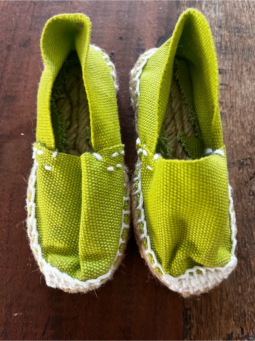 Baby Canvas Espadrilles in Lime Green, made in Spain
